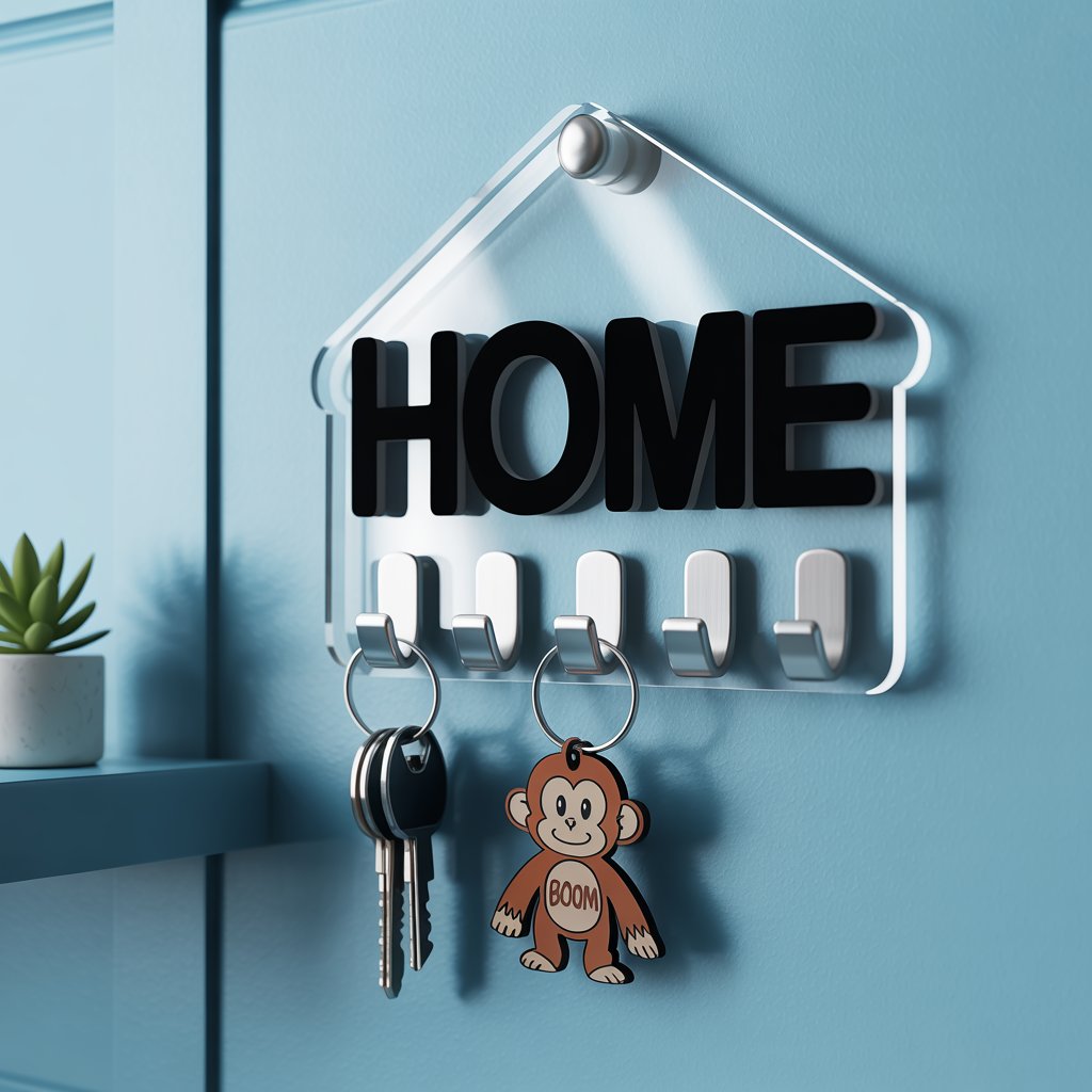 Acrylic Wall Key Hanger – Stylish Entryway Organizer